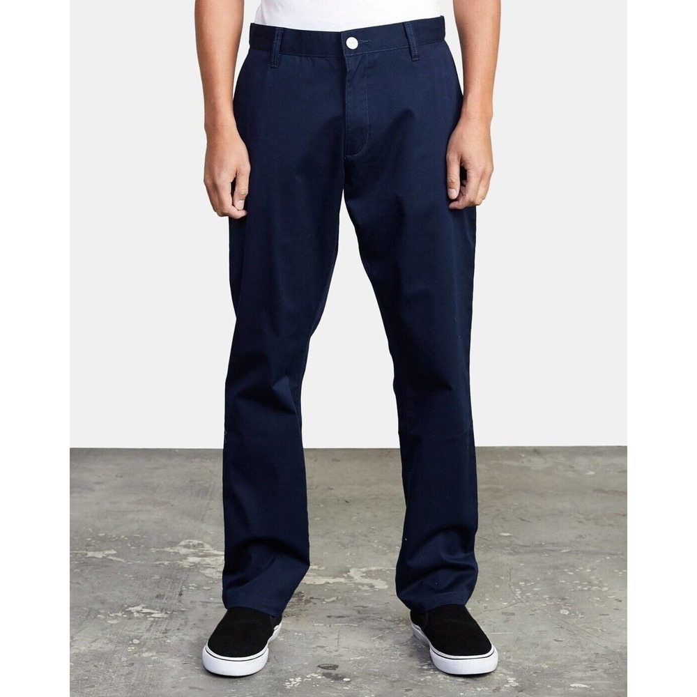NWT RVCA The Weekend Stretch Chino Pants Straight Fit Men's Navy Blue Size 29